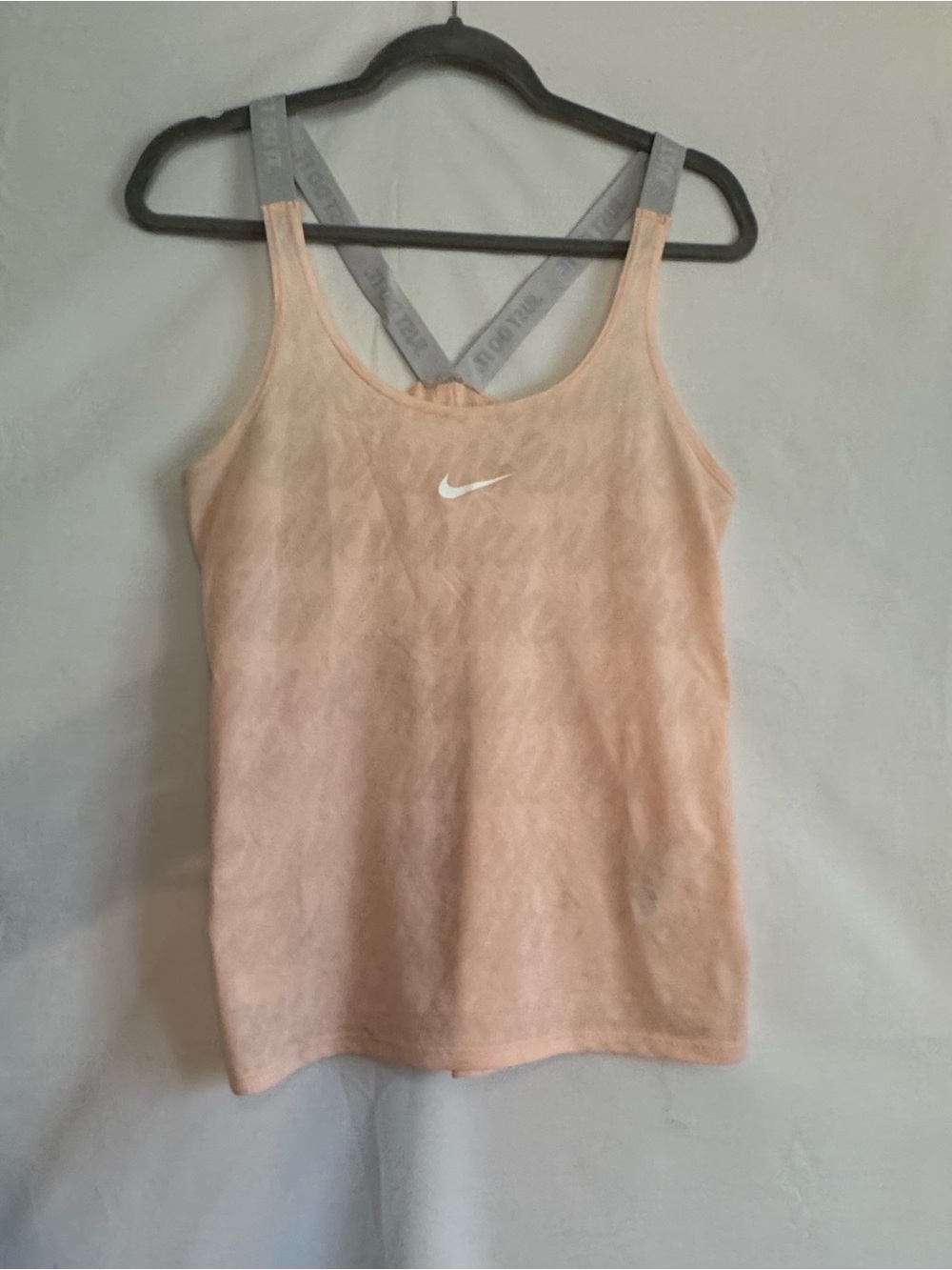 Nike Peach Athletic Tank with Gray Crossback Straps